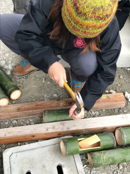 竹ごはんの試食の写真1