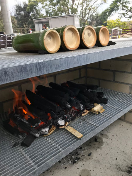 竹ごはんの試食の写真4